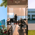 Commercial Property Pricing Growth, Investment Opportunities, and Optimizing the Industrial Sector. Image of a building in Uptown Charlotte (left), a person in an office space with a window overlooking other buildings (middle), and the loading dock of a warehouse (right).